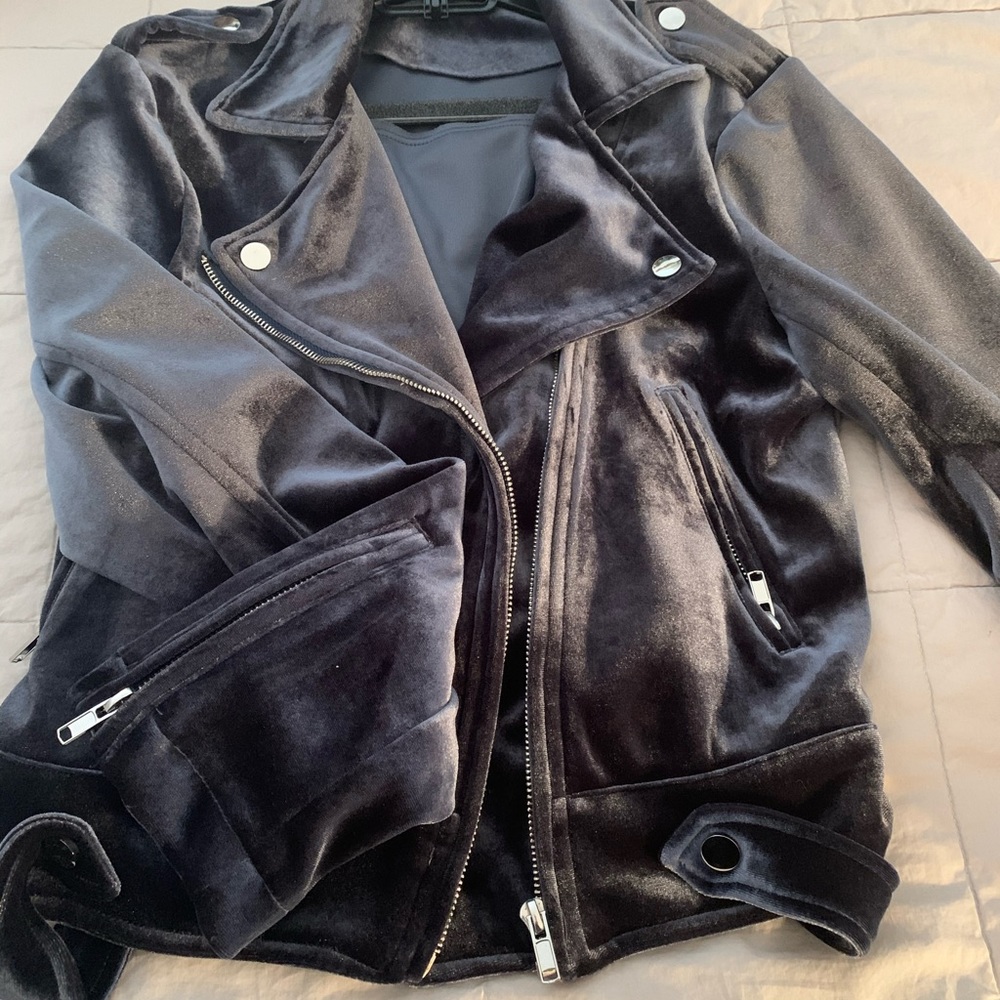 Velvet/velour moto jacket